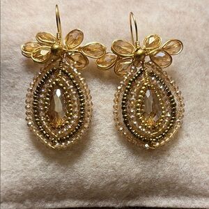 Elegant Gold Beaded Earrings